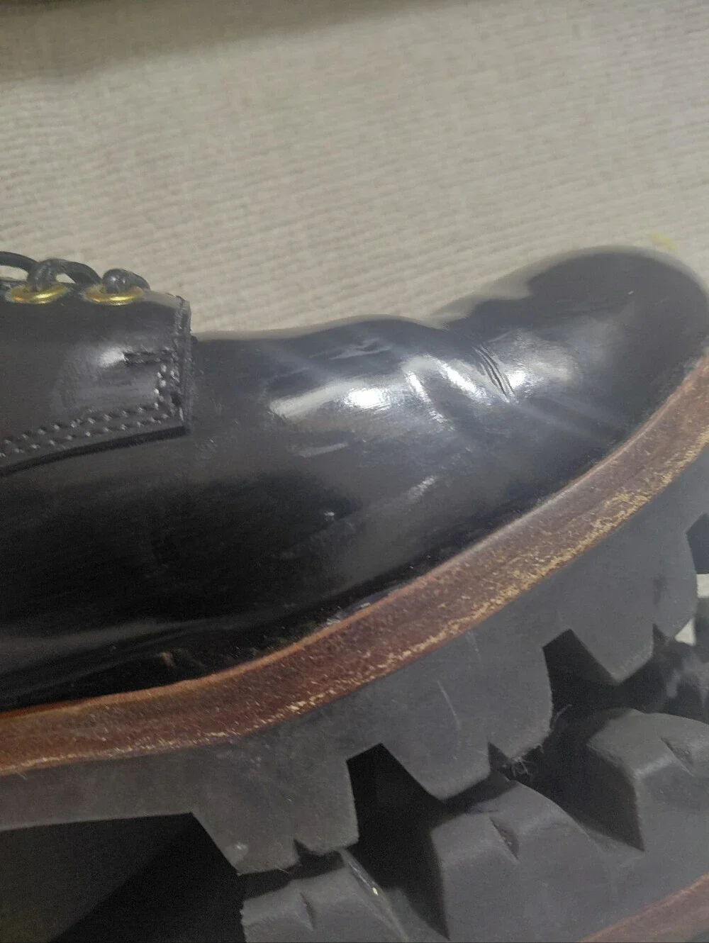Jeffrey Campbell Black Patent Leather Lace-Up Lug Sole Oxfords Size 9.5